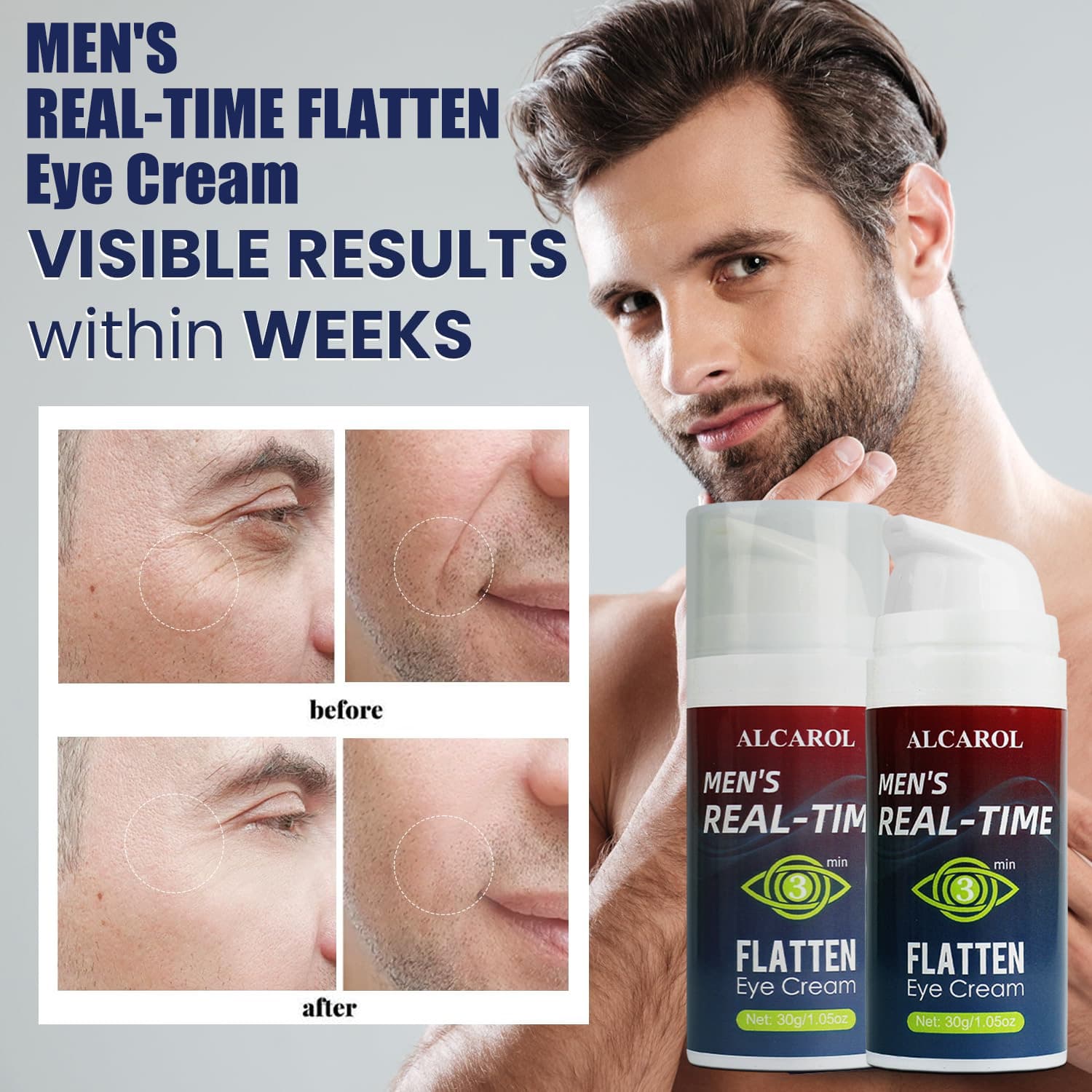 In-Stock Supply of Brightening Eyes, Firming, Dark Circle Removal, and Smoothing Fine Lines Men's Eye Cream for Cross-Border Wholesale