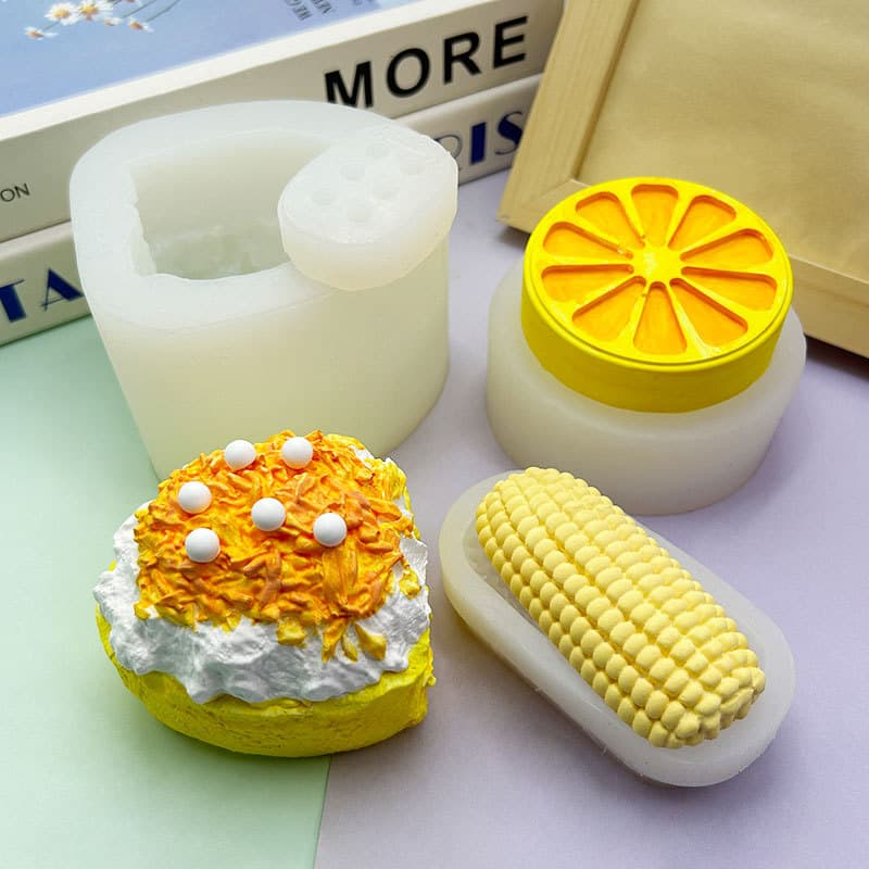 Hot-selling Small Corn Squeeze Silicone Mold Solid Mango Pomelo Sago Lemon Block DIY Chocolate Mousse Cake Mold
