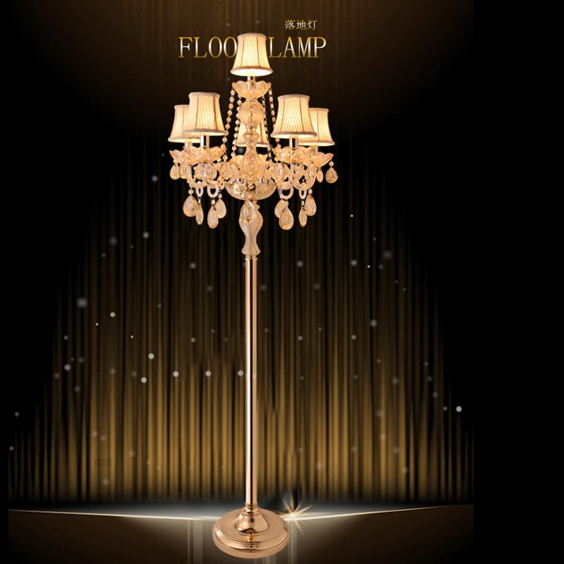European Luxury Crystal Floor Lamp High-End Creative Hotel Internet-Famous Wedding Lamp Sofa American-Style Living Room Designer Light
