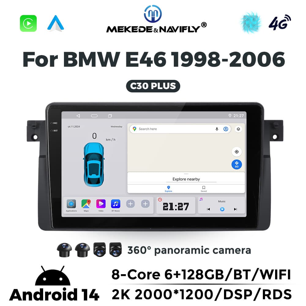 C Series for BMW E46 1998-2006 Android Carplay Reverse Camera Bluetooth Navigation Screen