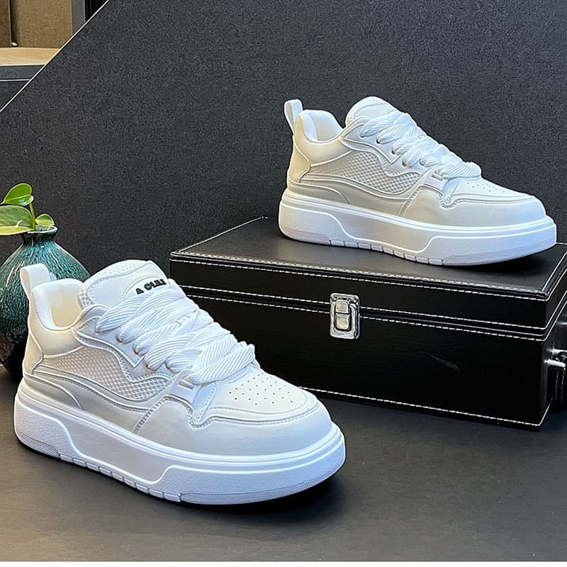 Men's Shoes 2025 Summer Breathable Mesh New Sports Casual Shoes Fashion Versatile Thick Sole Sneakers White Shoes