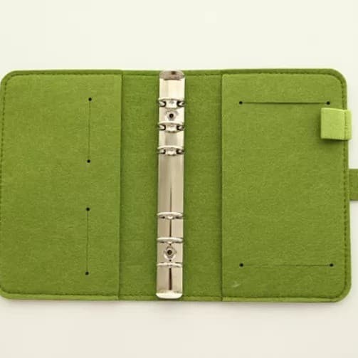 A6 Loose-Leaf Notebook Felt Material Journal 6-Ring Leather Cover Felt Notepad M5 Planner