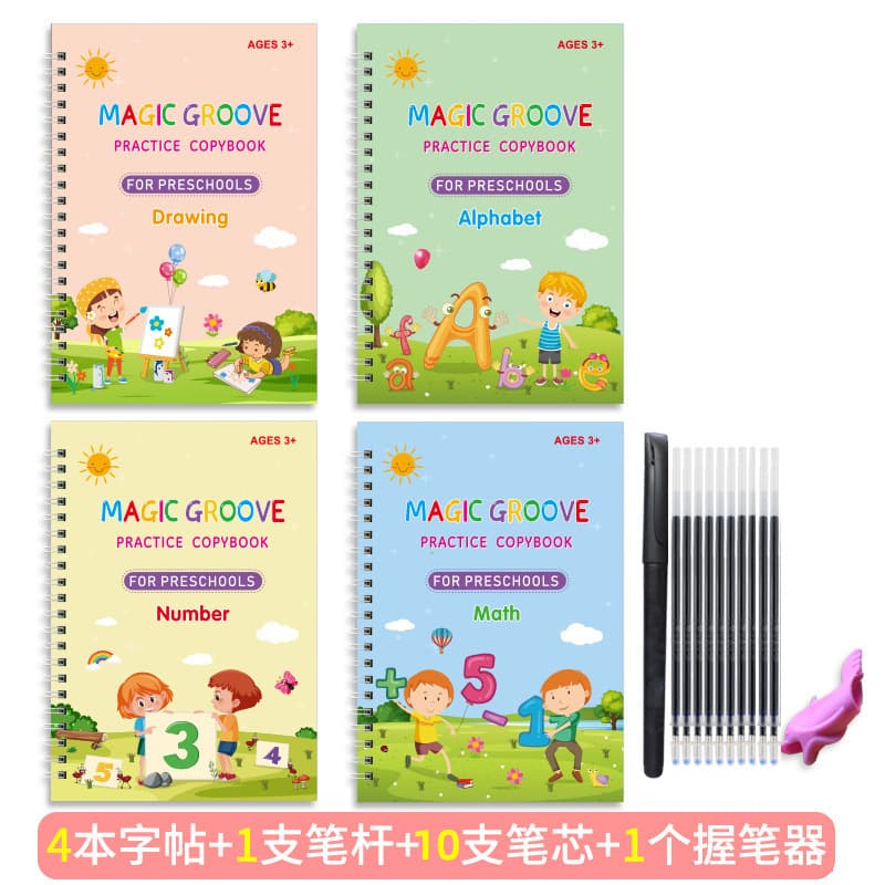 Cross-border Export Magic Disappearing Children's Calligraphy Practice Copybook - English, French, German, Arabic, Amazon