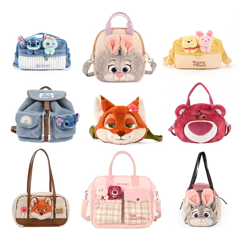 Officially Licensed Zootopia Judy Nick Strawberry Bear Chichi Plush Shoulder Bag Crossbody Bag Large Capacity Double