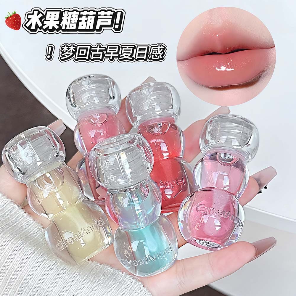 GreatAngel clear water-gloss lip oil mirror glass lip Korean style clear student party cross-border beauty cosmetics