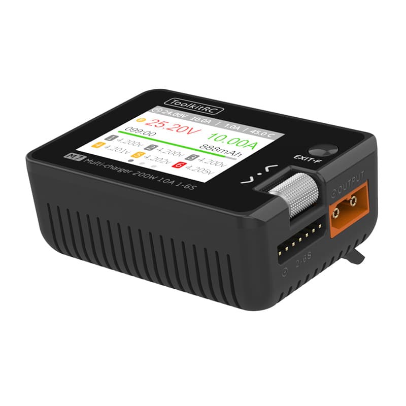 ToolkitRc M7 RC Drone Balance Charger LiPo Battery Charger 1-6S 200W 10A