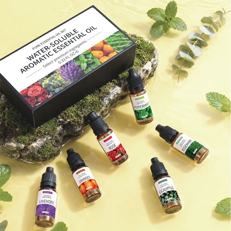 Water-soluble Aromatherapy Essential Oil Set for Humidifiers, Indoor Long-lasting Moisturizing and Diffusing Machine, 10ml *6 Pack