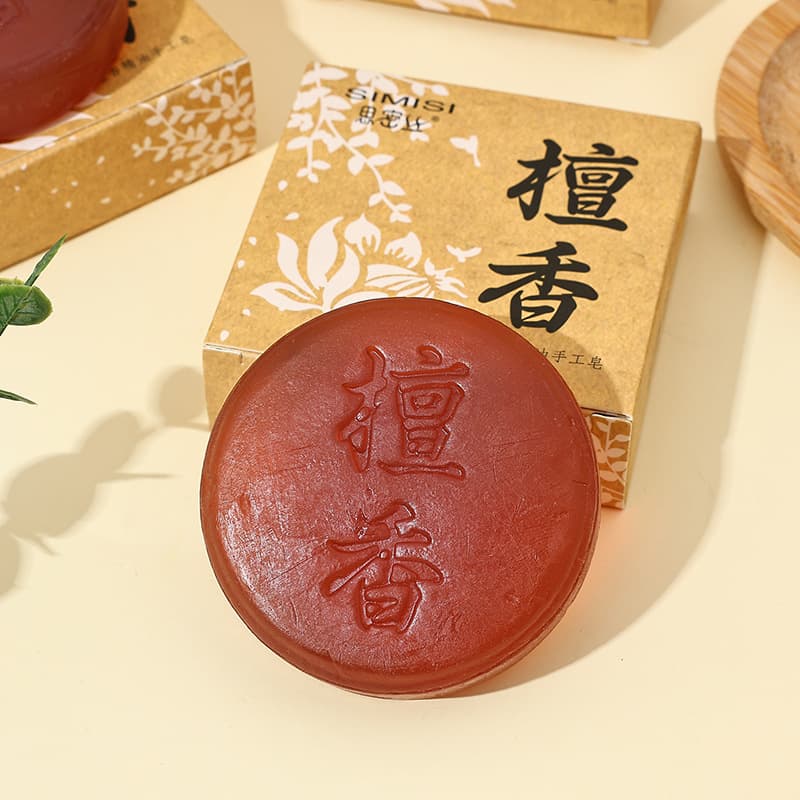 [Simisi] Sandalwood Soap with Agarwood Essential Oil, Handcrafted Soap, Cleansing and Moisturizing, 80G and 100G