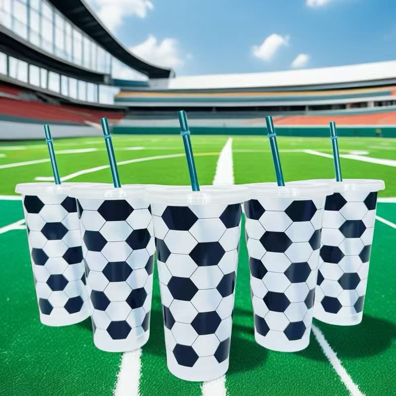 New white football party supplies boy birthday party layout pp plastic cup sippy cup