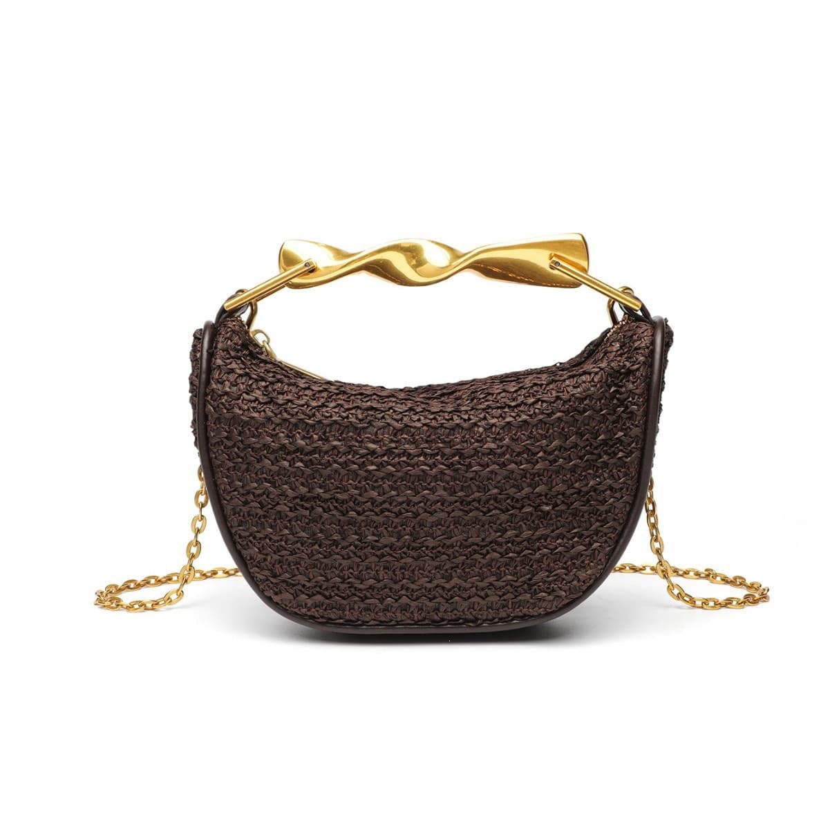 za popular niche design casual holiday style hand-carrying straw bag for women versatile contrasting color design crossbody bag