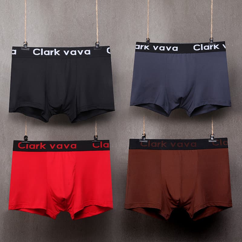 Men's Breathable Boxer Briefs Mid-Rise Flat Angle Underwear Milk Silk Men's Four-Corner Underwear Wholesale