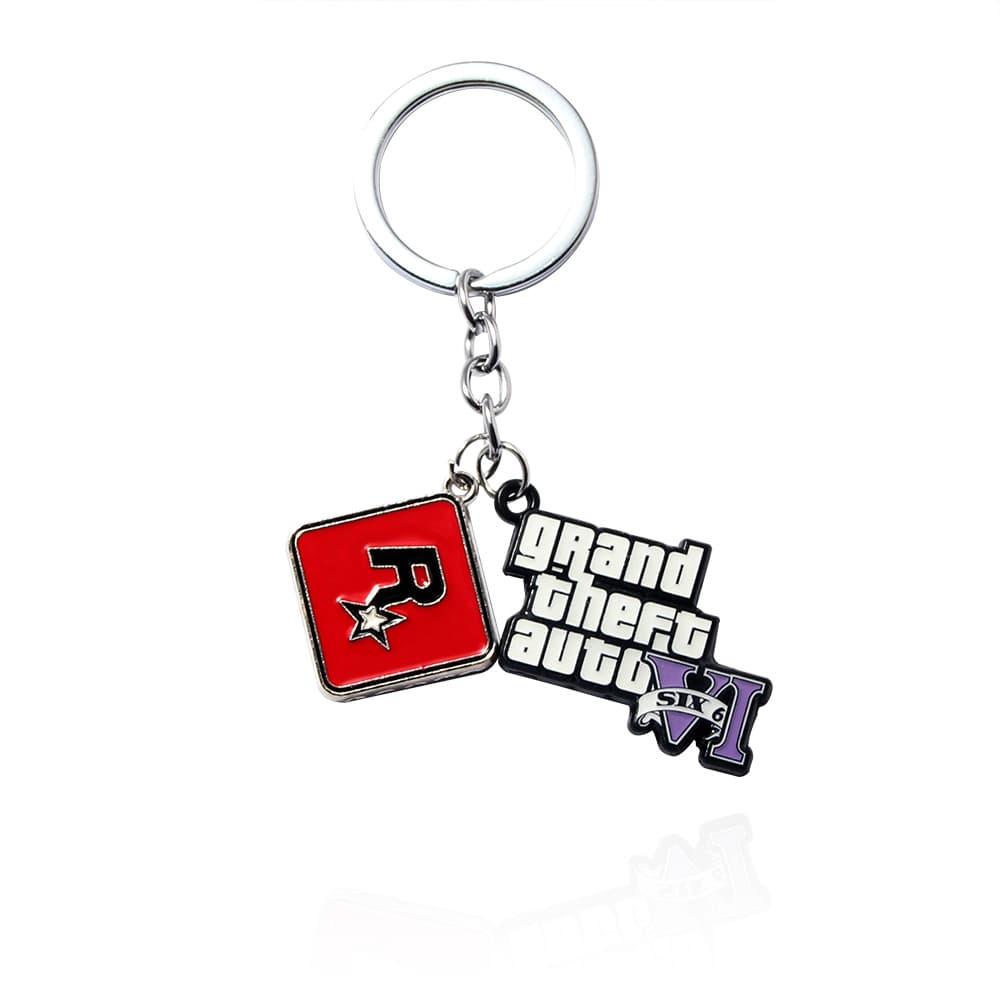 GTA 6 Grand Theft Auto Keychain Men's R Star Car Metal Pendant Gift