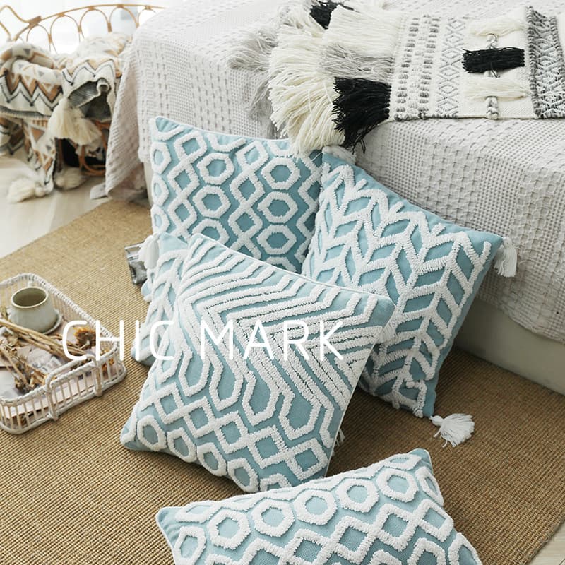 Ins Home Decorative Creative Pillow Chenille Nordic Back Cushion Lumbar Pillow Cushion Cover Wholesale Tufted Pillow Moroccan