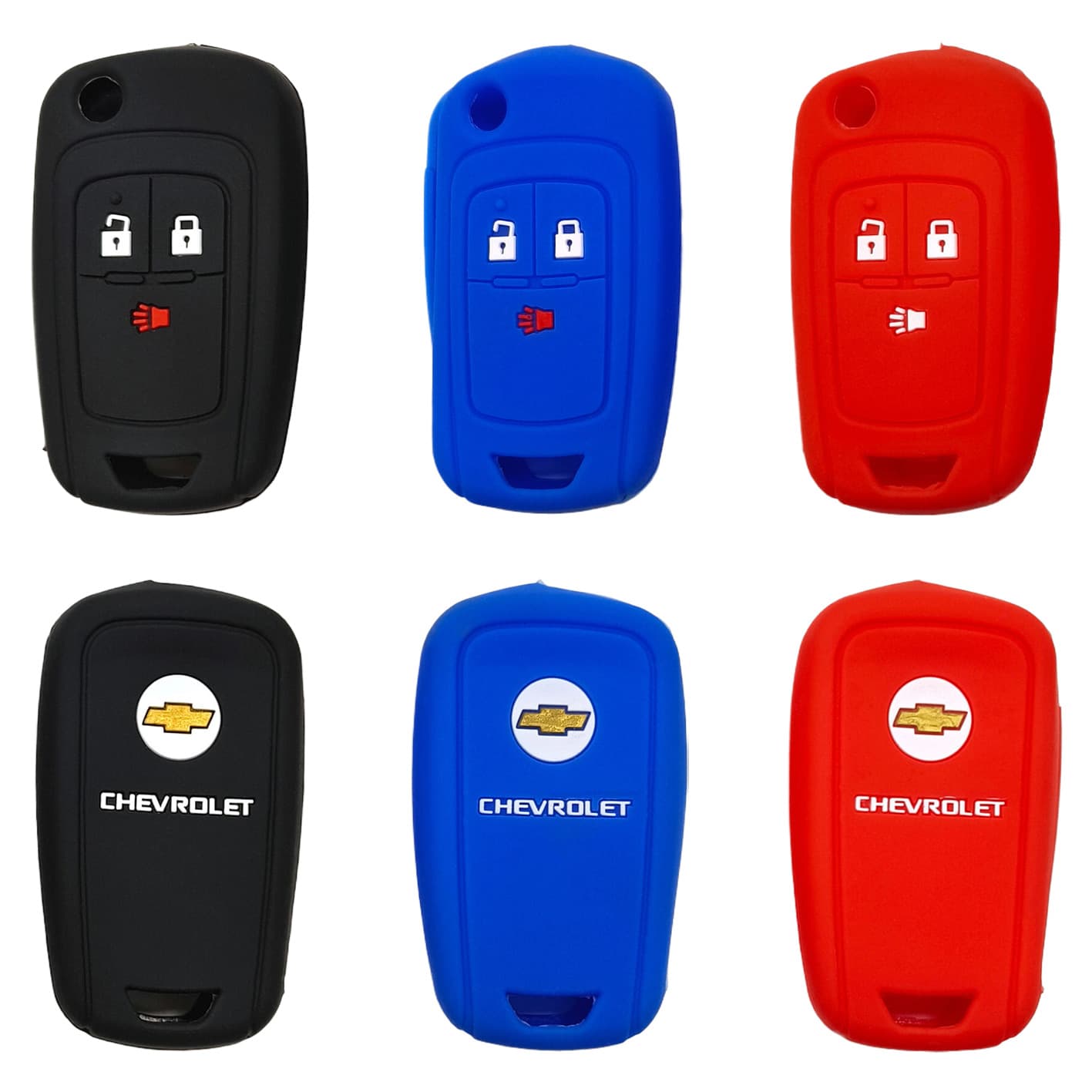 Silicone Key Case for Chevrolet Cruze Folding 3-Button Car Key Cover, Aveo Cruze Key Fob Protector