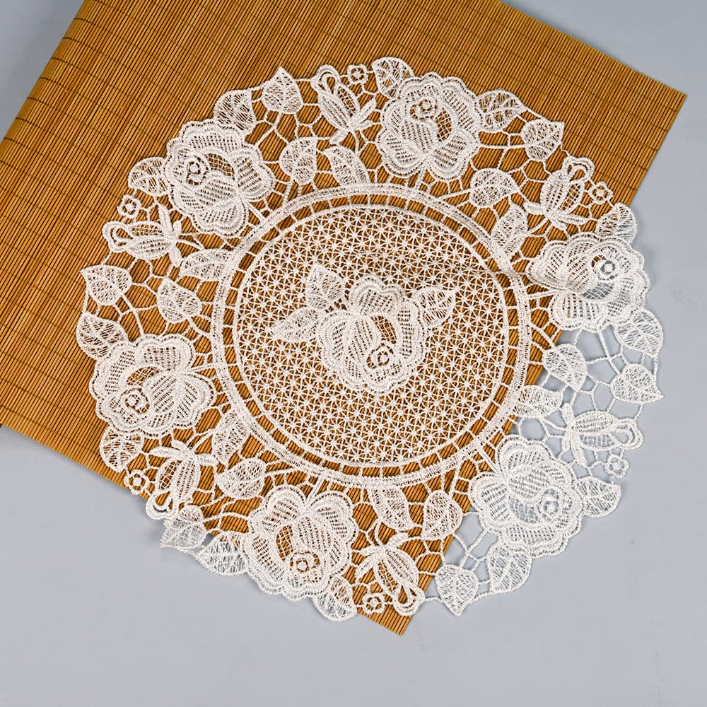 Factory Direct Lace Placemat Cross-Border Light Luxury Lace Placemat Round Placemat Wholesale
