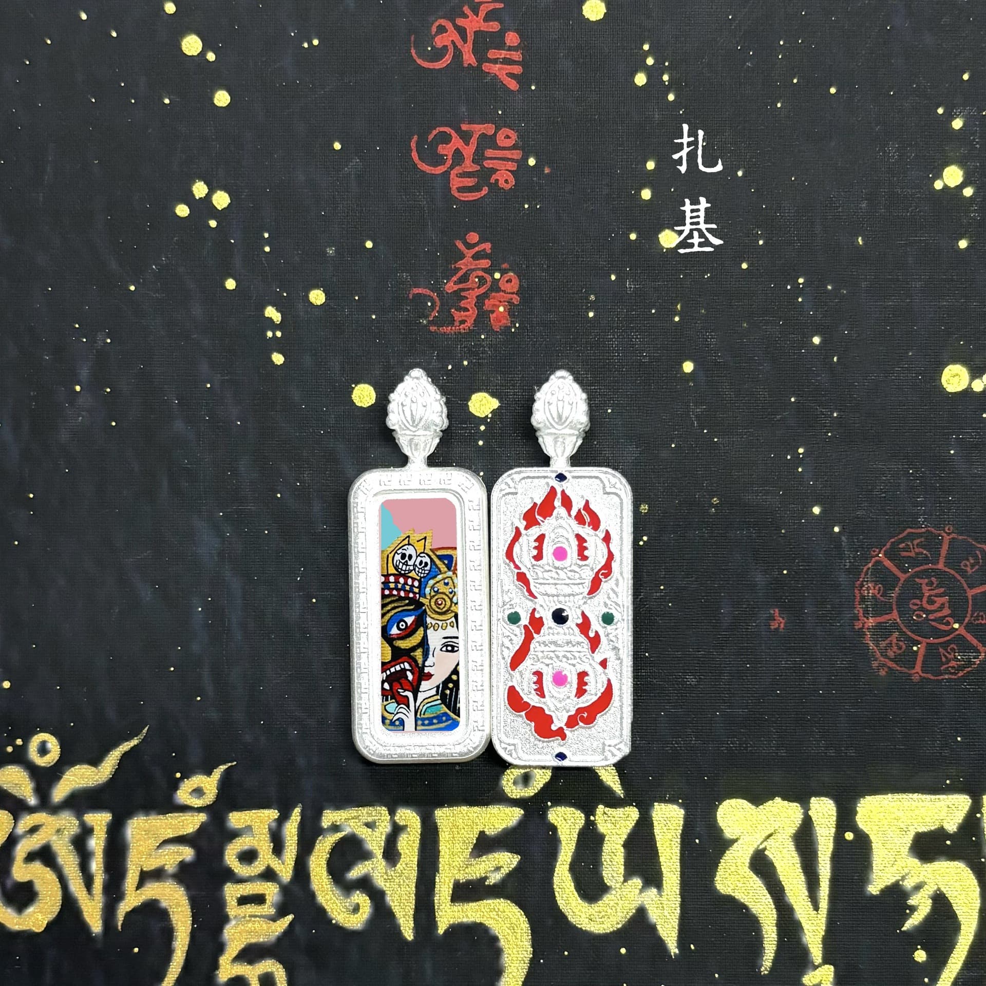 1*3 hand-painted gold Zakilam small thangka small strip titanium steel Gawu box manufacturer wholesale does not fade