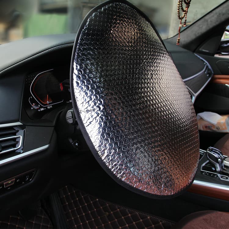 Factory Car Steering Wheel Sunshade Heat Insulation Waterproof Aluminum Foil Sunshade Cover Double-Sided Sun Protection
