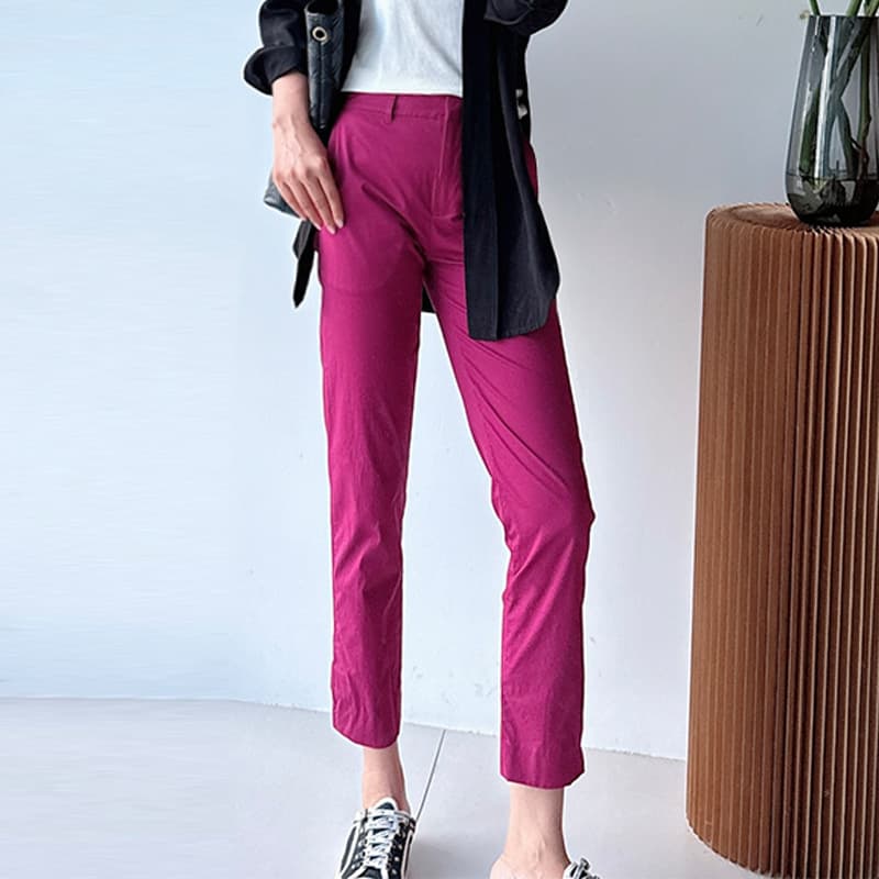Italian Mium Thin Cigarette Pants Women 2026 Casual Comfortable Harem Pants Slim Fit Ankle-length Trousers Slight Defect