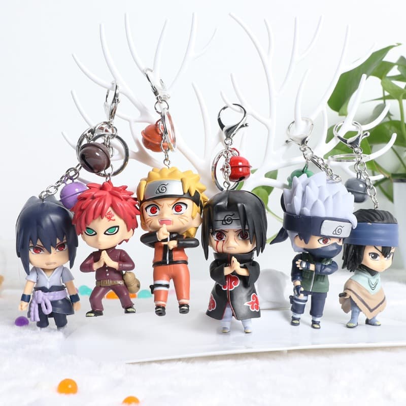 Naruto Full Series PVC Keychain Anime Naruto Car Keychain Trendy Bag Pendant Accessory