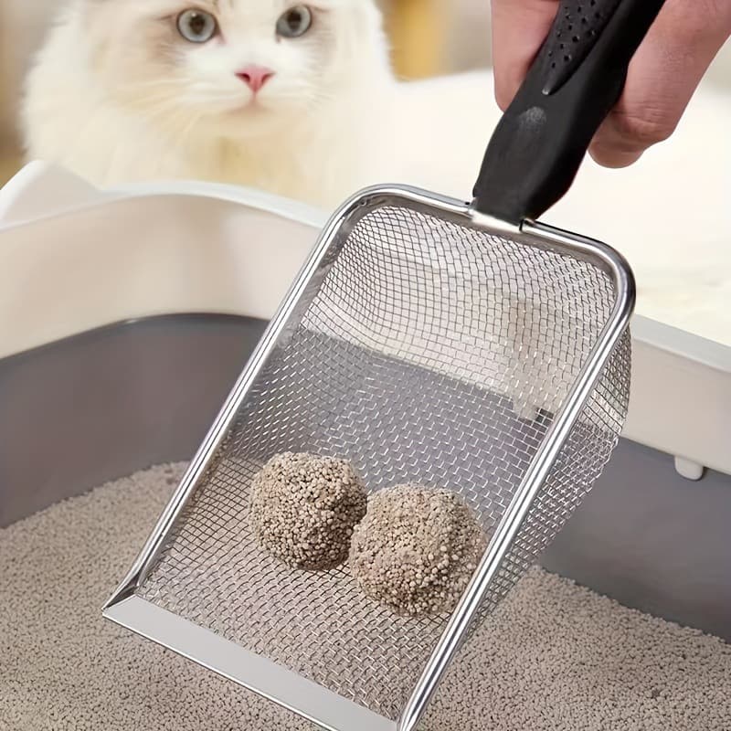 Stainless Steel Cat Litter Scoop Small Hole Bentonite Clay Sand Scoop Walnut Sand Bedding Pet Supplies Factory Direct