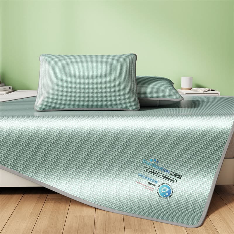 Summer New Foldable Ice Silk Cooling Mat Single/Double Washable Solid Color Heat Transfer Design Set Cross-border Trade