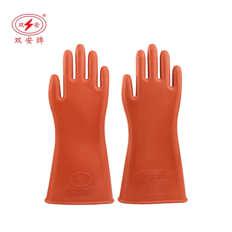 Tianjin Shuang'an High Voltage 12KV Insulated Gloves Flat Type, Power Protection, Electrician Labor Protection Rubber Gloves