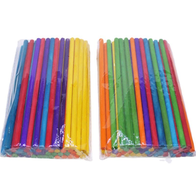 Colored Round Wood Sticks, Craft Sticks, Popsicle Sticks, Solid Birch Small Wood Sticks for Architectural Models DIY Handmade Materials