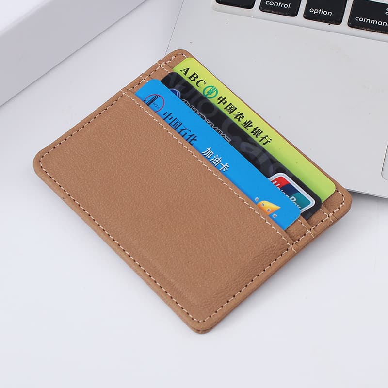 Custom PU Card Holder Slim Lightweight Women's Premium Small Card Case Multi-Slot Compact Leather PU Card Sleeve Customized