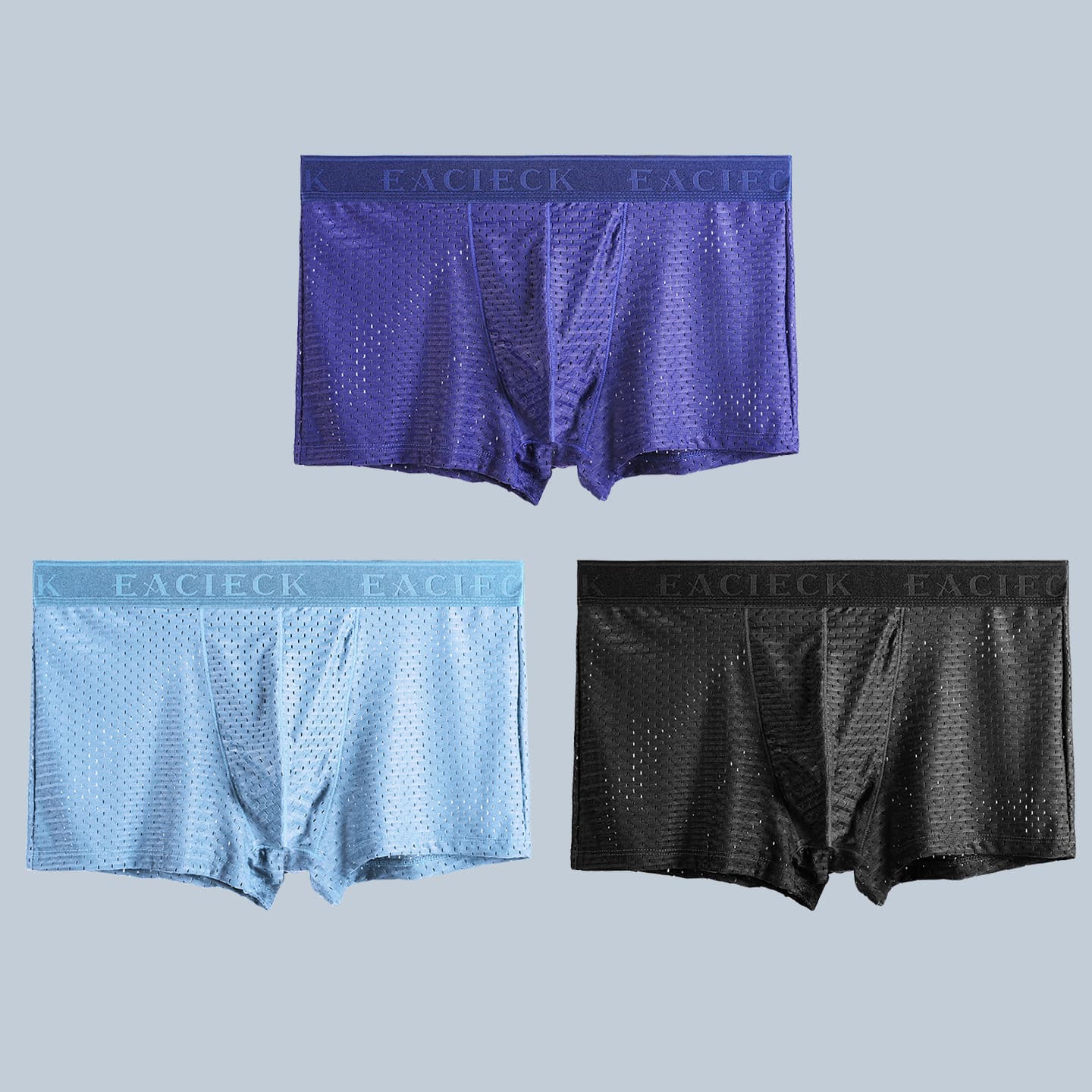 Wholesale Men's Underwear Ice Silk Mesh U-Convex Men's Boxer Briefs Summer Mesh Cut Out Breathable Sports Bottoms
