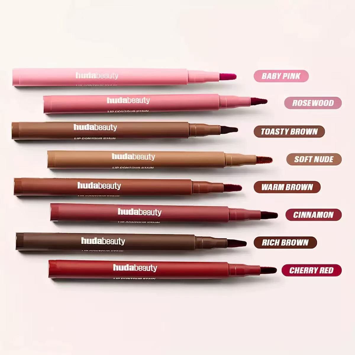 Cross-border new Huda-Beauty new product 12-hour long-lasting lip liner lip glaze twelve-color lip gloss lasting makeup