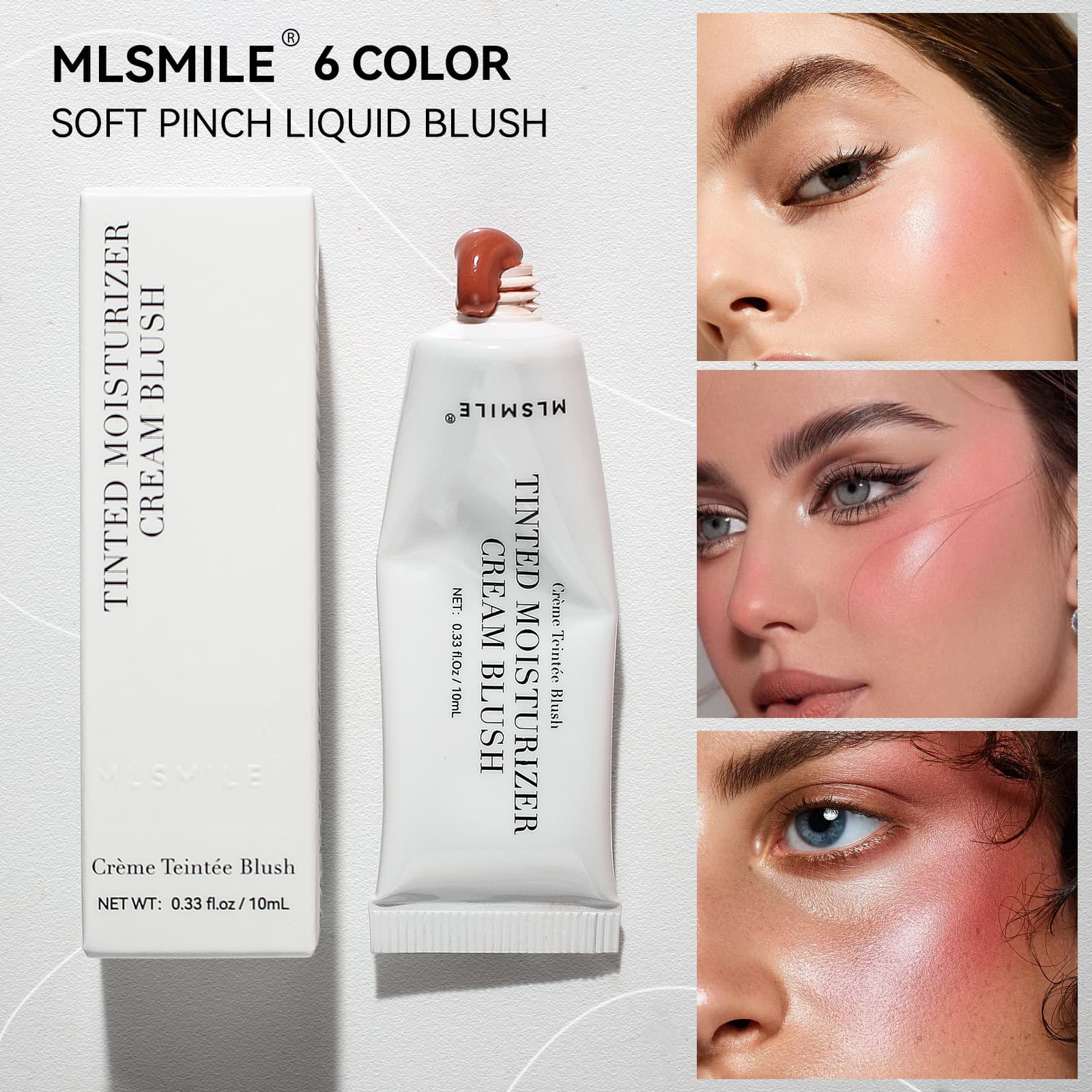 Cross-border liquid blush, hydrating highlighter, multi-contour lip and cheek dual-use European and American fine glitter eye shadow, long-lasting facial color