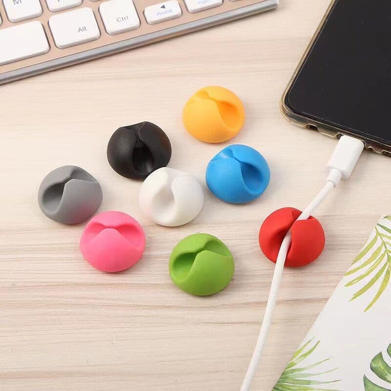 Single-Port Desk Cable Management Fixer, Storage Clip for Earphone/Charging Cords, Bedside Wire Fastener and Organizer