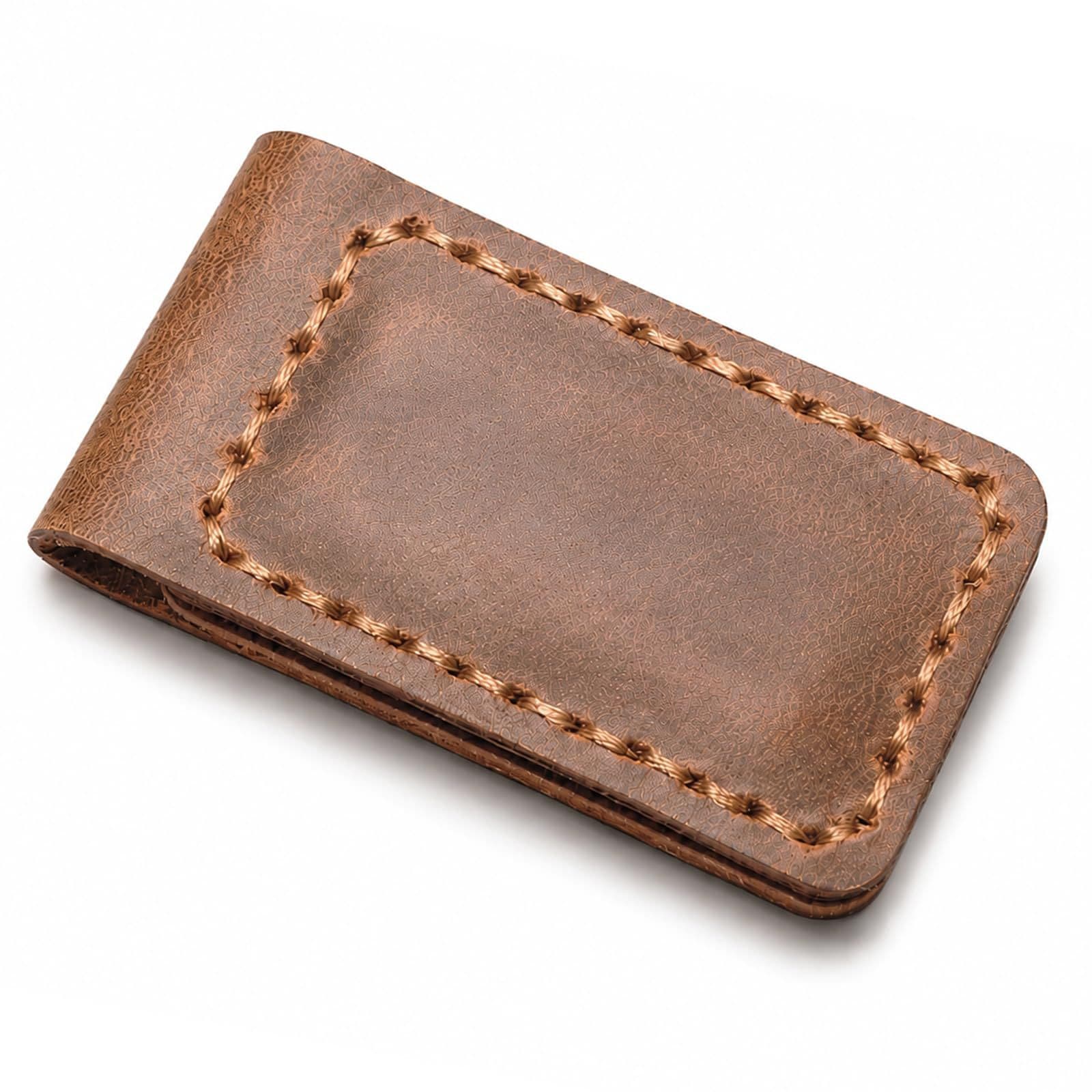 Crazy Horse Leather Hand-Stitched Wallet with Strong Magnetic Closure for Bills, Genuine Leather Ultra-Thin Portable Vintage Men's Wallet