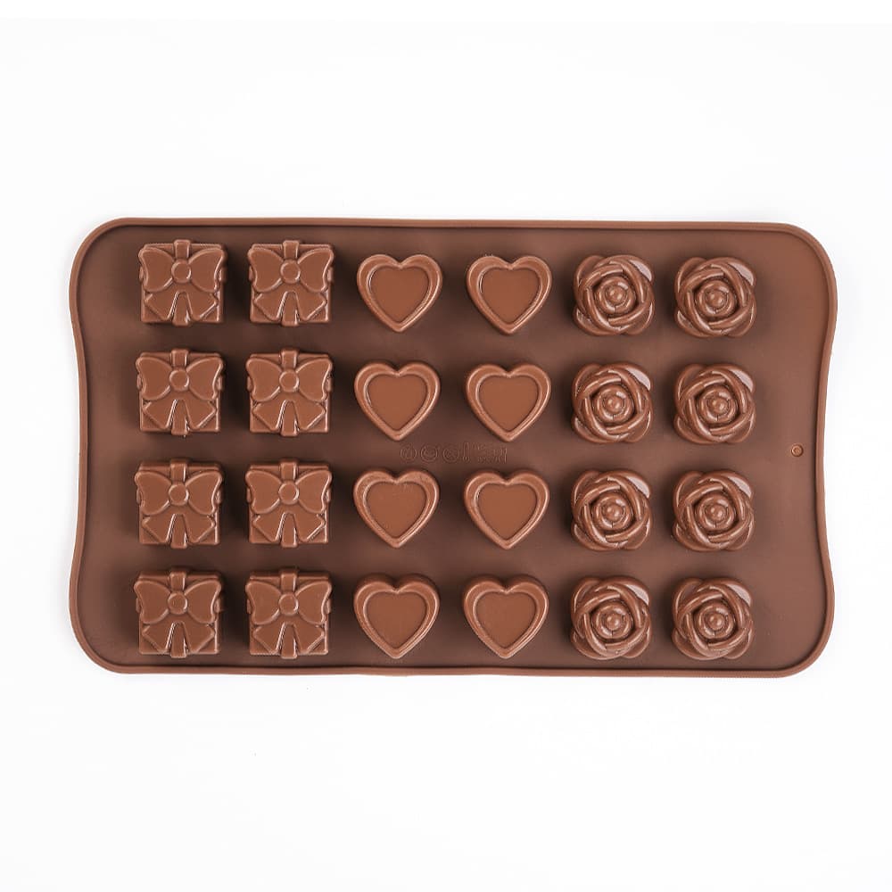 Food Grade Silicone Rose Heart Shaped Gift Box Chocolate Mold Jelly Fruit Candy Mould Kitchen Baking Cake Mold Modern Simple Style