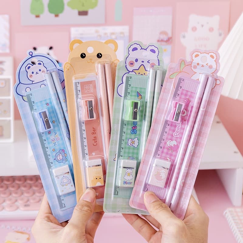 Learning Stationery Gift Set, Children's Day Gift, Cute Student Reward Stationery with Pencils