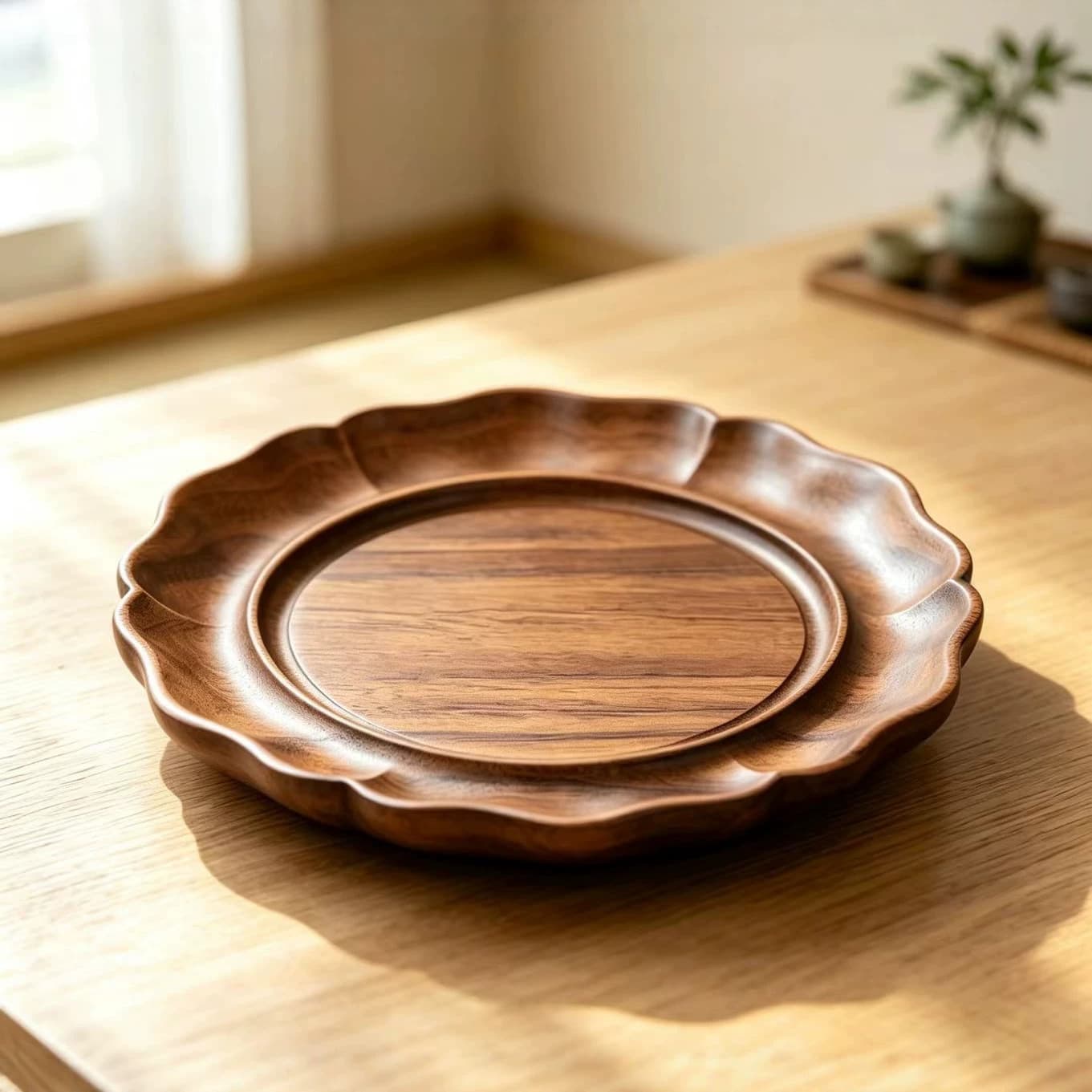 North American Black Walnut Tea Tray Travel Portable Tea Table Solid Wood Whole Piece Tea Tray Raw Wood Light Luxury Japanese Style Tea Tray