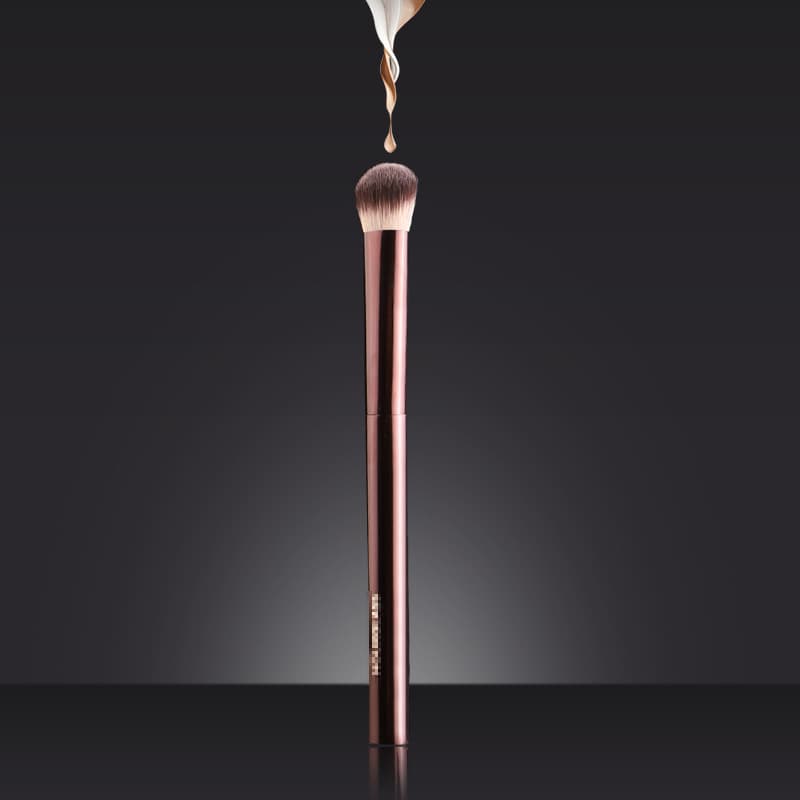 Cross-border All-aluminum Tube Crescent Medium Concealer Brush Synthetic Fiber Makeup Tool Highlighter Brightening Makeup Brush Factory