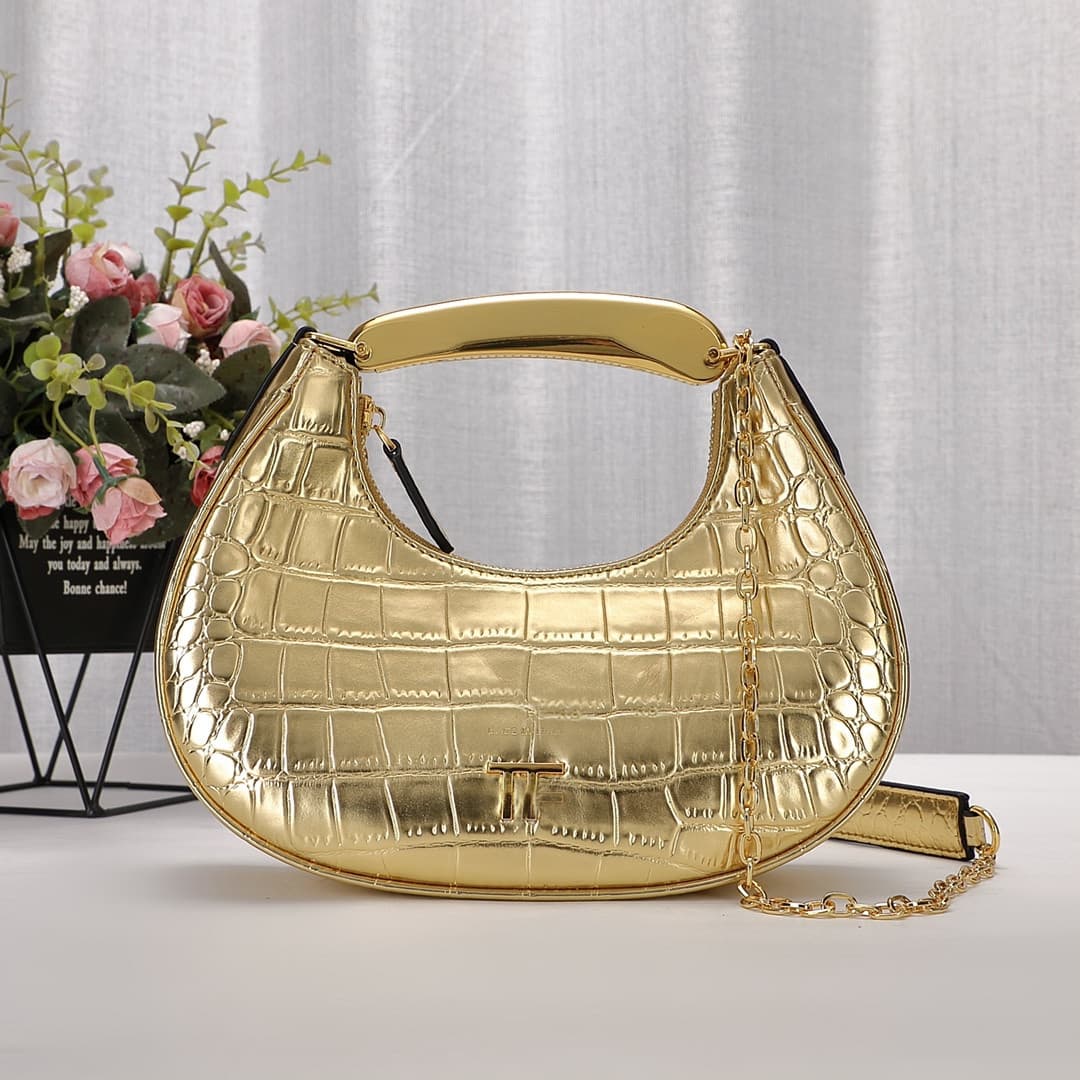 Trendy cross-body bag for women, casual shoulder bag, sports dumpling bag, hard handle, large capacity, crocodile pattern shoulder bag, commuter bag