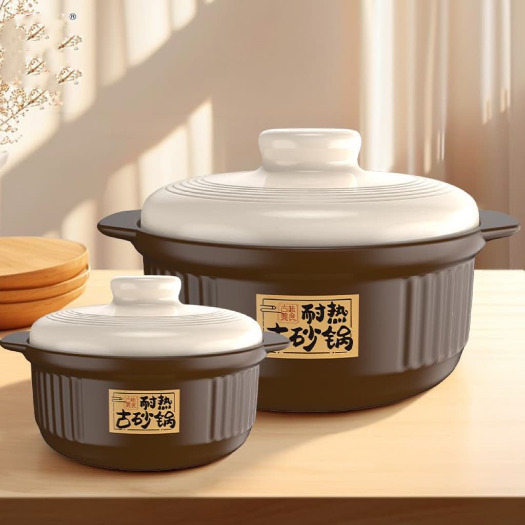 Kangshu Casserole Household Large-capacity Stew Pot Soup Pot Ceramic Pot Gas Stove Special High Temperature Resistant Dry Burning Non-cracking Pot