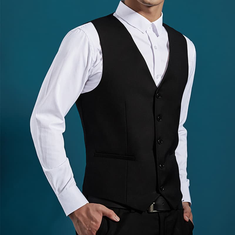 Business Formal Suit Vest Men's Slim Black Suit Vest Casual Vest Groomsmen Groom Wedding Dress