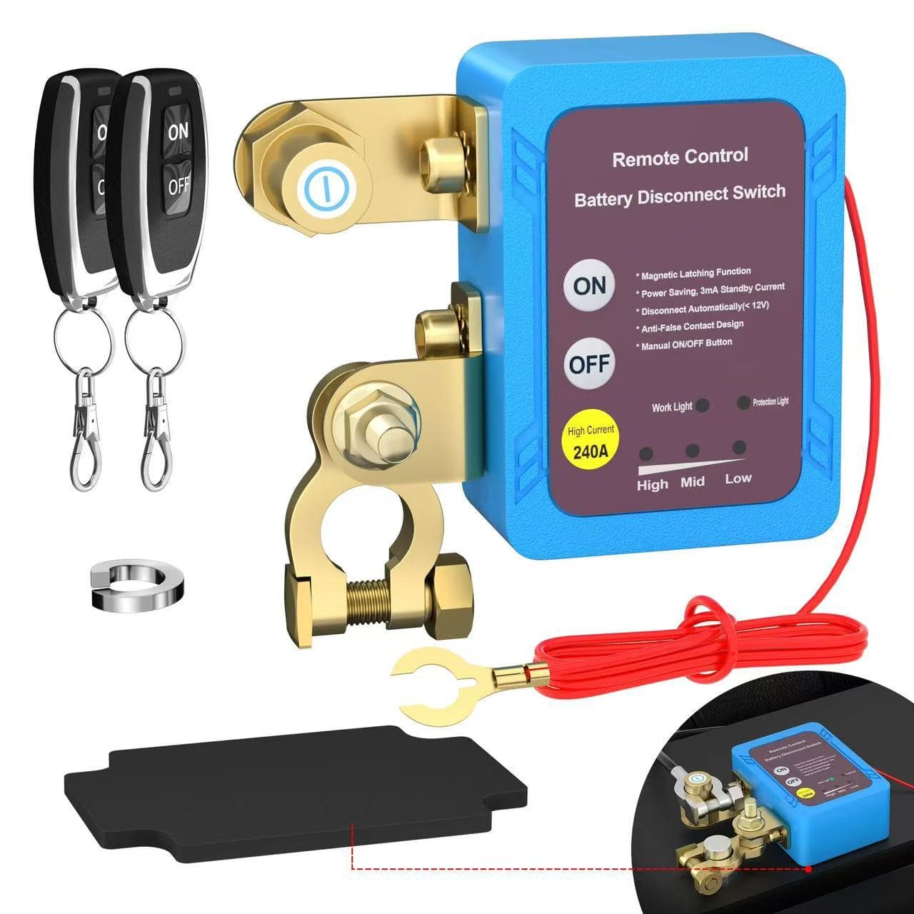 Car Battery Disconnect Switch 12V Car Battery Remote Disconnect Switch Car Battery Smart Disconnect Switch