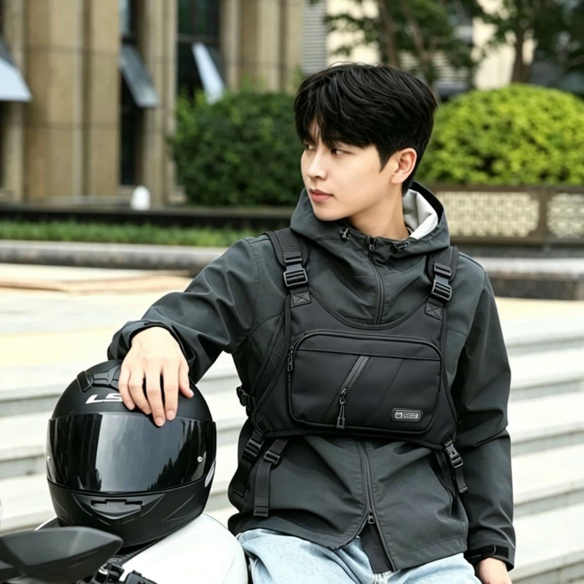 Vest bag, fitness bag, running chest bag, outdoor riding motorcycle bag, chest bag, outdoor tactical bag, mountaineering bag
