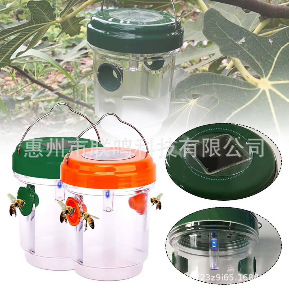 Outdoor bee repellent solar powered bee trap hanging fruit fly trap wasp trap garden bee wasp trap