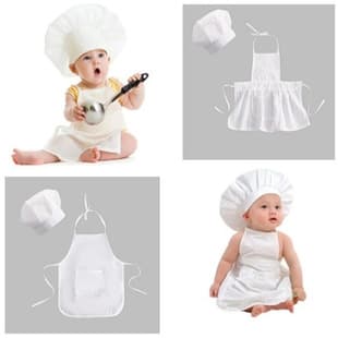 Baby Chef Apron Costume, Infant Chef Outfit, Newborn Photography Prop, Newborn Hat