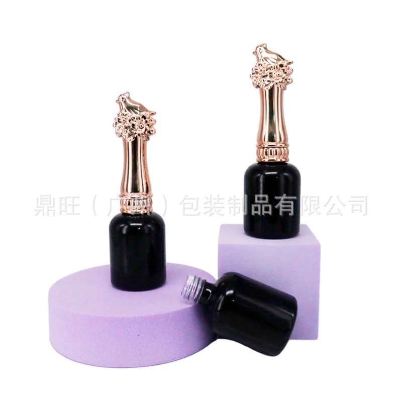 12ml Gel Polish Empty Bottle, Black Light-Blocking Gel Polish Empty Refill Bottle, Nail Art Refill Sample Bottle
