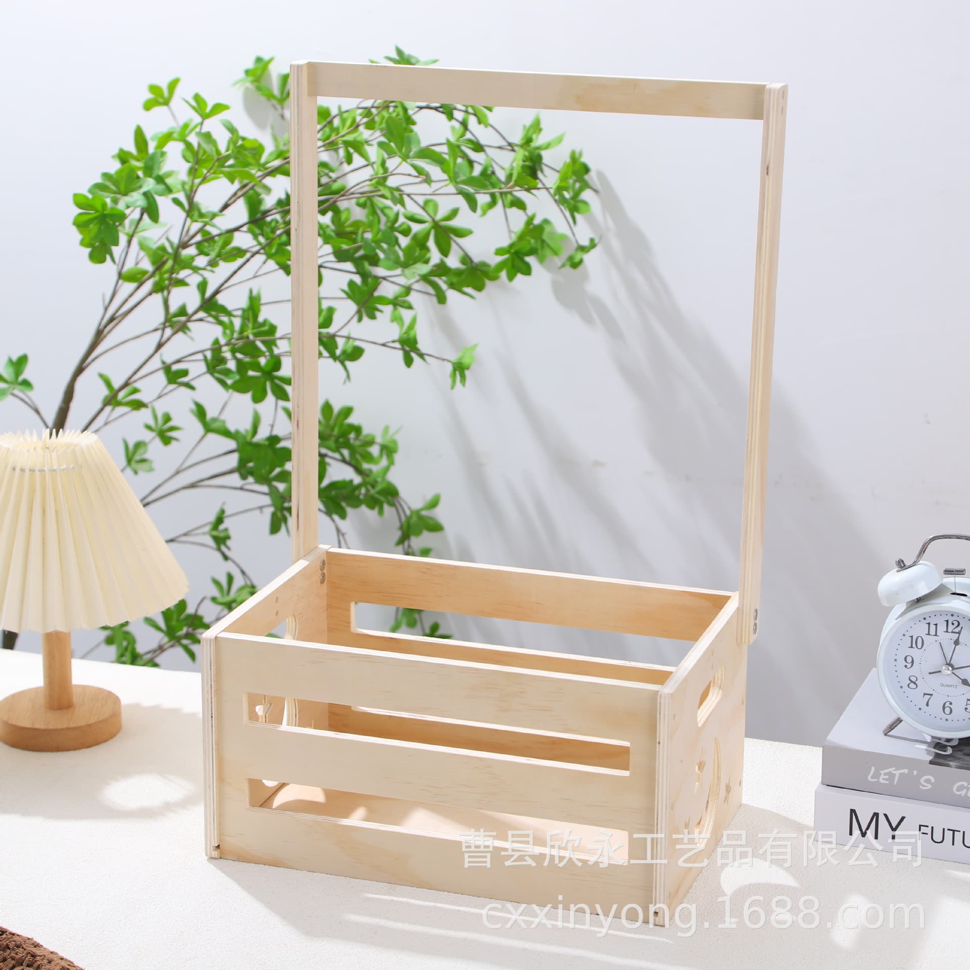 Cross-border spot wooden portable newborn gift packaging storage box baby supplies clothing toy storage rack