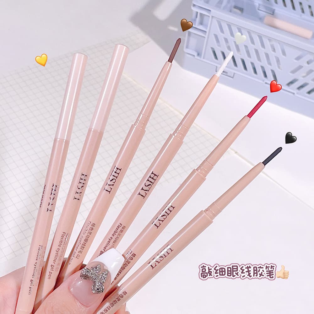 Hisyi Dynamic Colorful Eyeliner Pen Fine Tip Waterproof Long-lasting Non-smudging Student Brightening Silkworm Pen Makeup