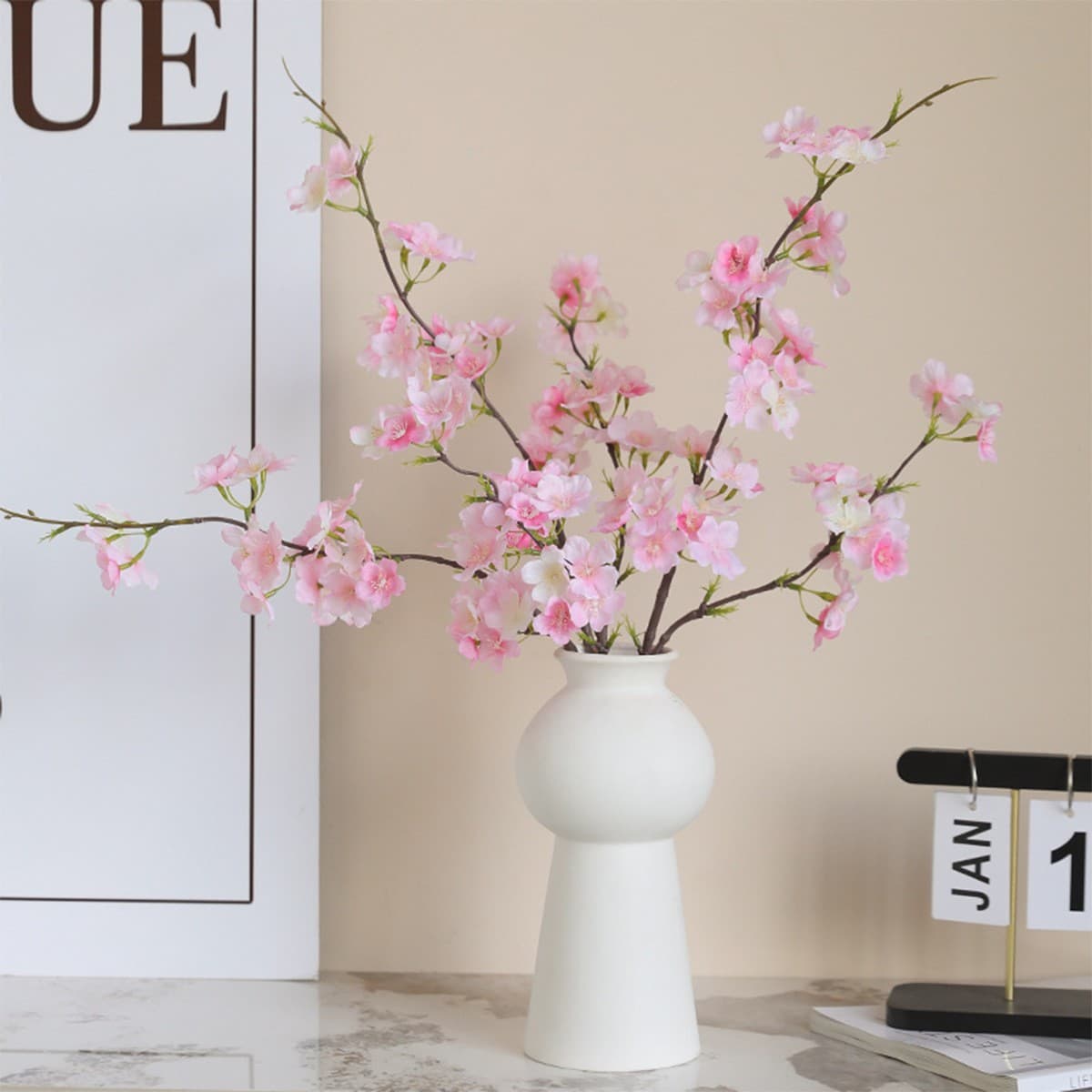 Artificial Cherry Blossom Branches 2 Forks Chinese Style Home Bedroom Peach Blossom Decorative Fake Flowers Photography Props