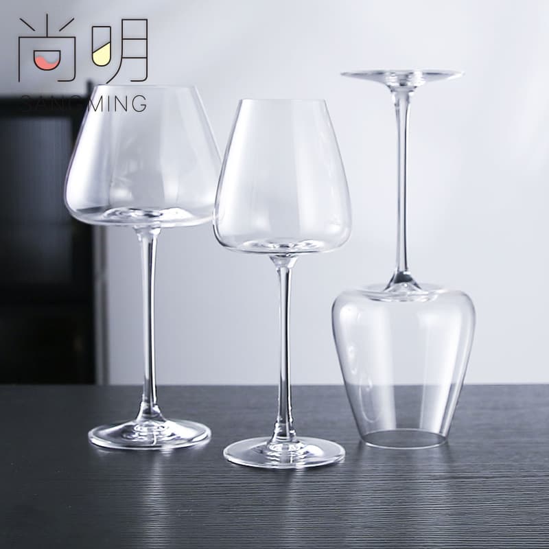 Clear Concave Bottom Red Wine Glass Set, Home Crystal Glass Champagne Goblet, Light Luxury High-End Large Burgundy Glass
