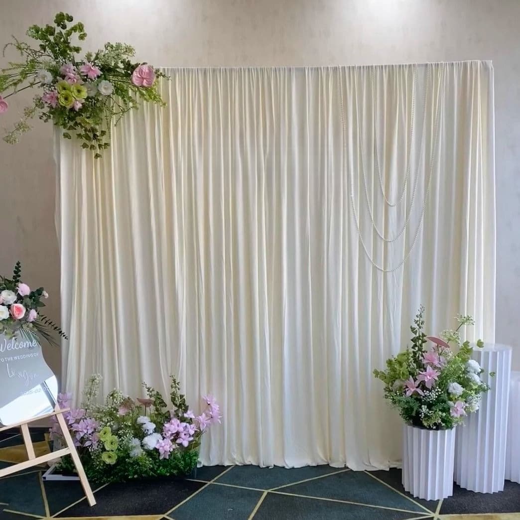Milk Silk Outdoor Wedding Curtain Decoration Engagement Backdrop Stretch Fabric Curtain Scene Setup Gold Foil